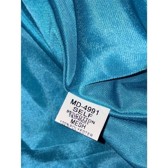 Vintage Cerulean Blue Corset & Tulle Strapless Dress - Picture 7 of 16